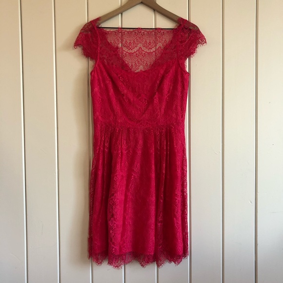 Cythnia Steffe Bright Pink Lace Fit & Flare Dress - Picture 5 of 13